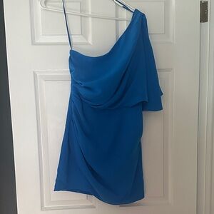 Super cute royal blue one shoulder dress